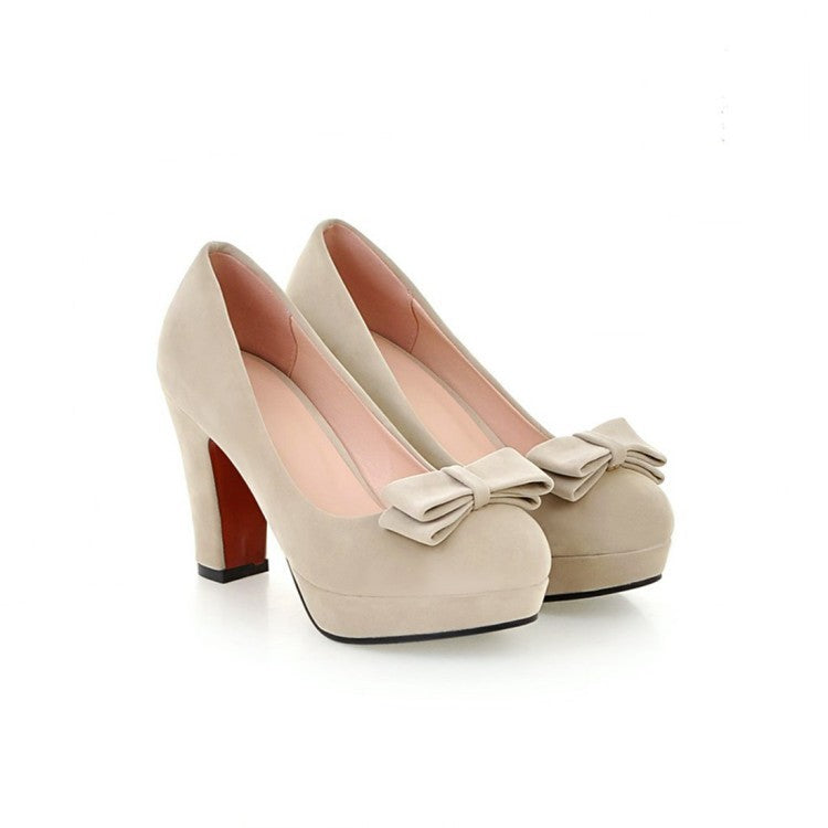 Platform bow high heels