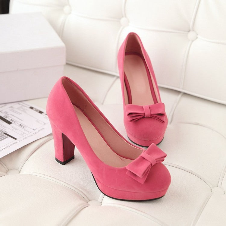 Platform bow high heels