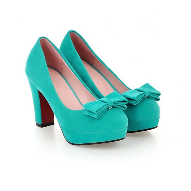 Platform bow high heels