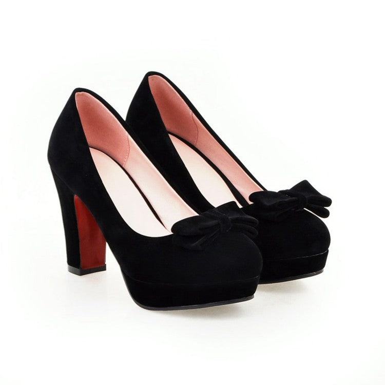 Platform bow high heels